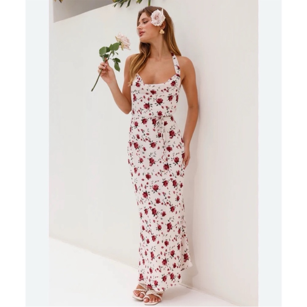 Hello Molly Floral Maxi Dress - White And Red - image 2